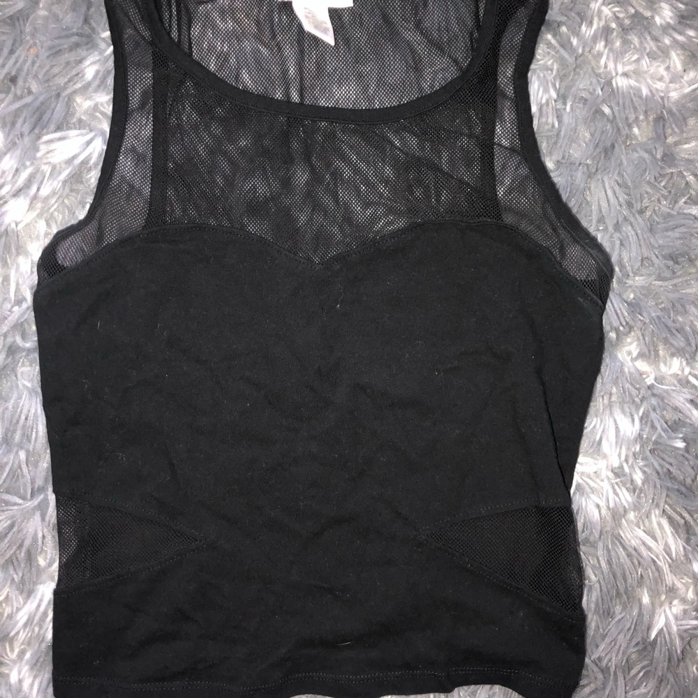 Black Fishnet Crop Top